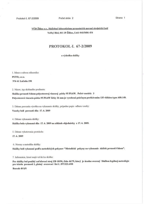 Protokol č. 67-2/2009 – 95 PSAW, strana 1